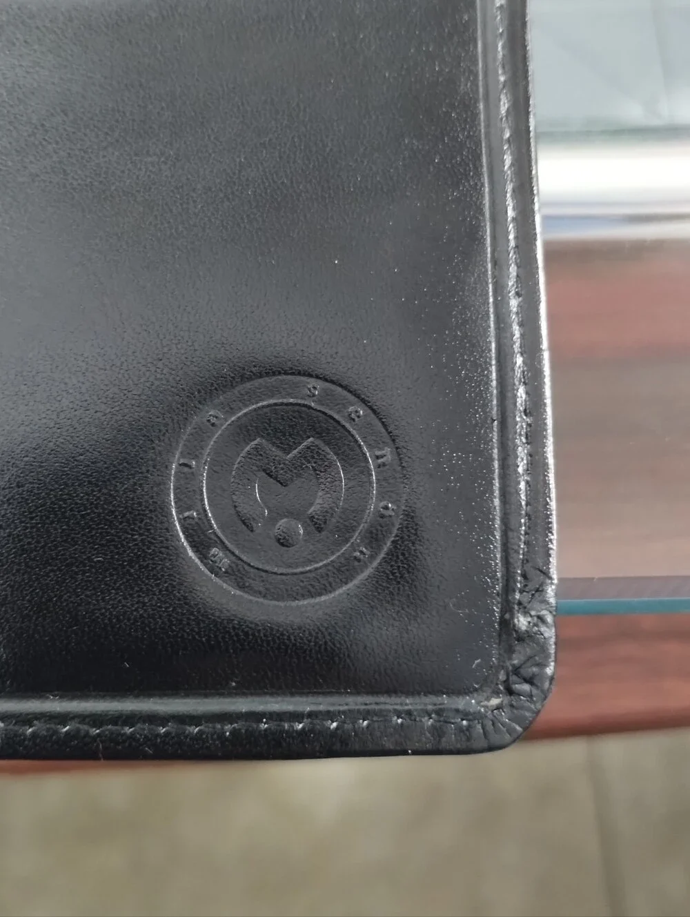 Mila Schon Black Croc-Embossed Leather Wallet Or Travel Wallet